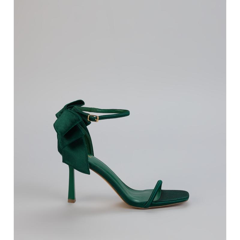 Sweet Finish Satin Bow Heels