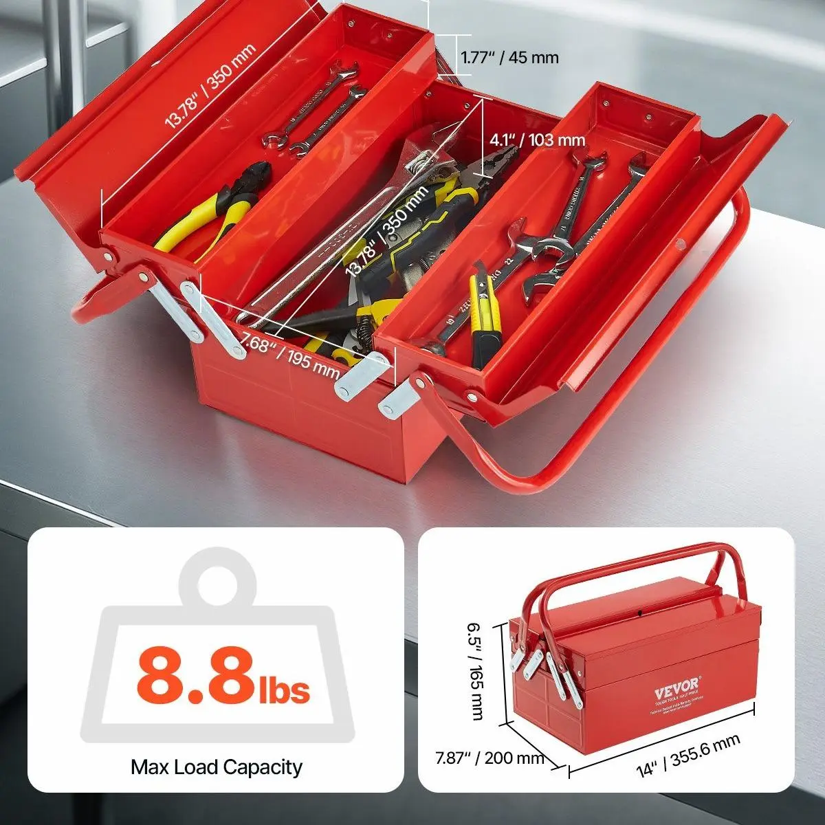 14-inch 2-Tier 3-Tray 