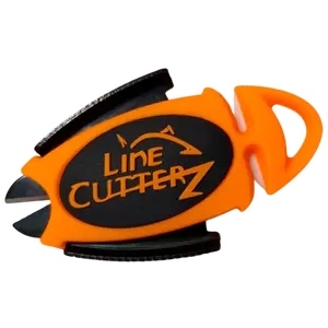 LINE CUTTERZ Patented Dual Hybrid Micro Scissors – Blaze Orange | Braid, Mono, Fluorocarbon Fishing Line Cutting Tool | Compact Fishing Line Scissors Attaches To Hat Bill, Retractor, Lanyard | No Rust Heavy Duty Ceramic Blade & Stainless Steel Scissors