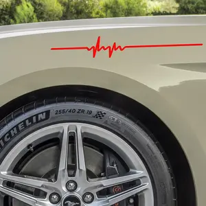Car Decorative Stickers, Electrocardiogram Strip Pattern Waterproof Reflective Sticker, Auto Decor Accessories for Car, Decal for Cars