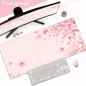 [Sale off up to 65%][Free Ship] Pink Cherry Blossoms Mousepad Home Computer Table Large Pc Mouse Pad Art Sakura Keyboard Mause Rug Desk Mat Office Accessories