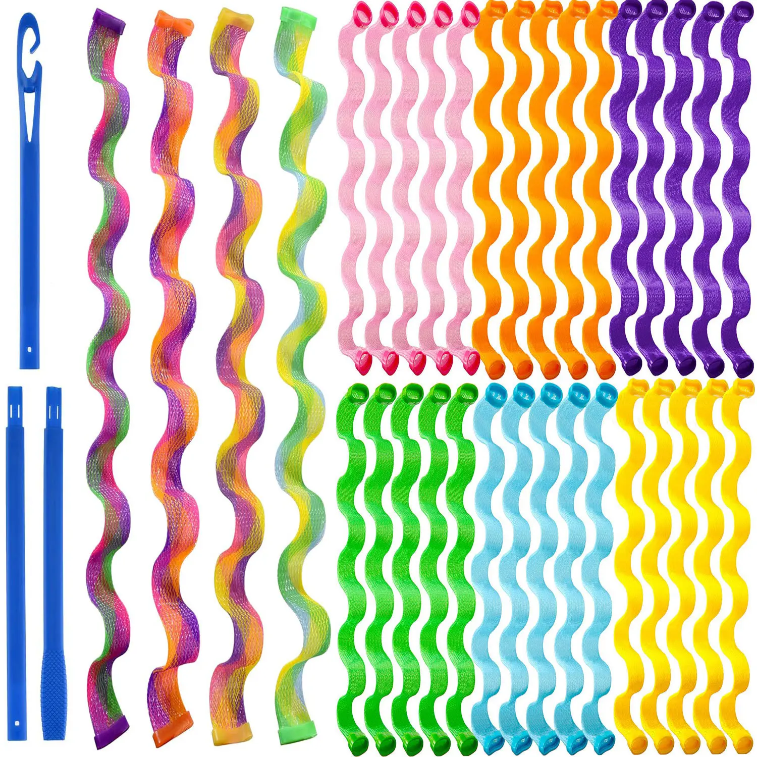 Heatless Hair Curler 55cm Wave Hair Styler 10 Pack No Heat Overnight ...