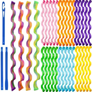 Heatless Hair Curler 55cm Wave Hair Styler 10 Pack No Heat Overnight Curling Ribbon for Long Hair