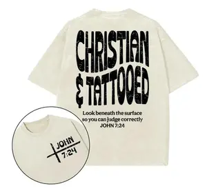 FEEGO Christian & Tattooed Christian T-Shirt, Vintage I Love Jesus 2026 Shirt, Christian t shirts, Christian Easter Gift, Gift For All, Full Size, Full Color Top Womenswear Streetwear Tshirt Cotton Unisex