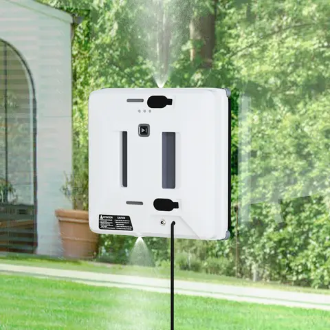 Hands-Free Electric Window Cleaner Machine with Max 5600Pa Auto Suction, Multi-Model, AI Edge Detection, Glass-Climbing, Remote Control, Ultra-Fine Pads for Home & Office