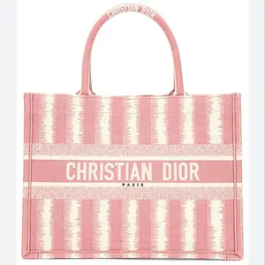 Pre-owned Dior Book Tote Medium in Pink Ikat Embroidery th36027045