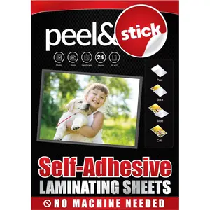 Self-Adhesive Laminating Sheets 9x12  Pack of 24, Letter Size, 4 mil Thickness, Self-Sealing, No Machine Needed