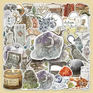 Watercolor Art Style Sticker, 100pcs/set Scrapbooking & Journal Making Material Paper, DIY Decorative Sticker for Stationery Computer Water Bottle