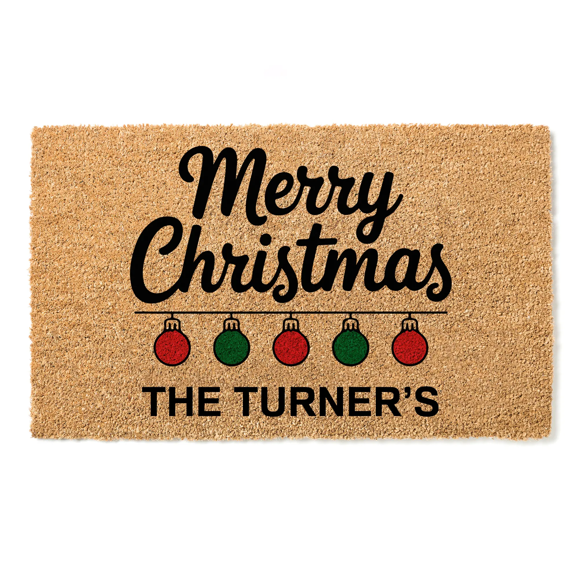 Personalized Christmas Doormat , Custom Family Name Mat , Holiday Welcome Mat , Christmas Porch Decor , Custom Christmas Doormat , Family Name Welcome Mat , Personalized Holiday Porch Decor , Merry Christmas Doormat , Last Name Coir Mat