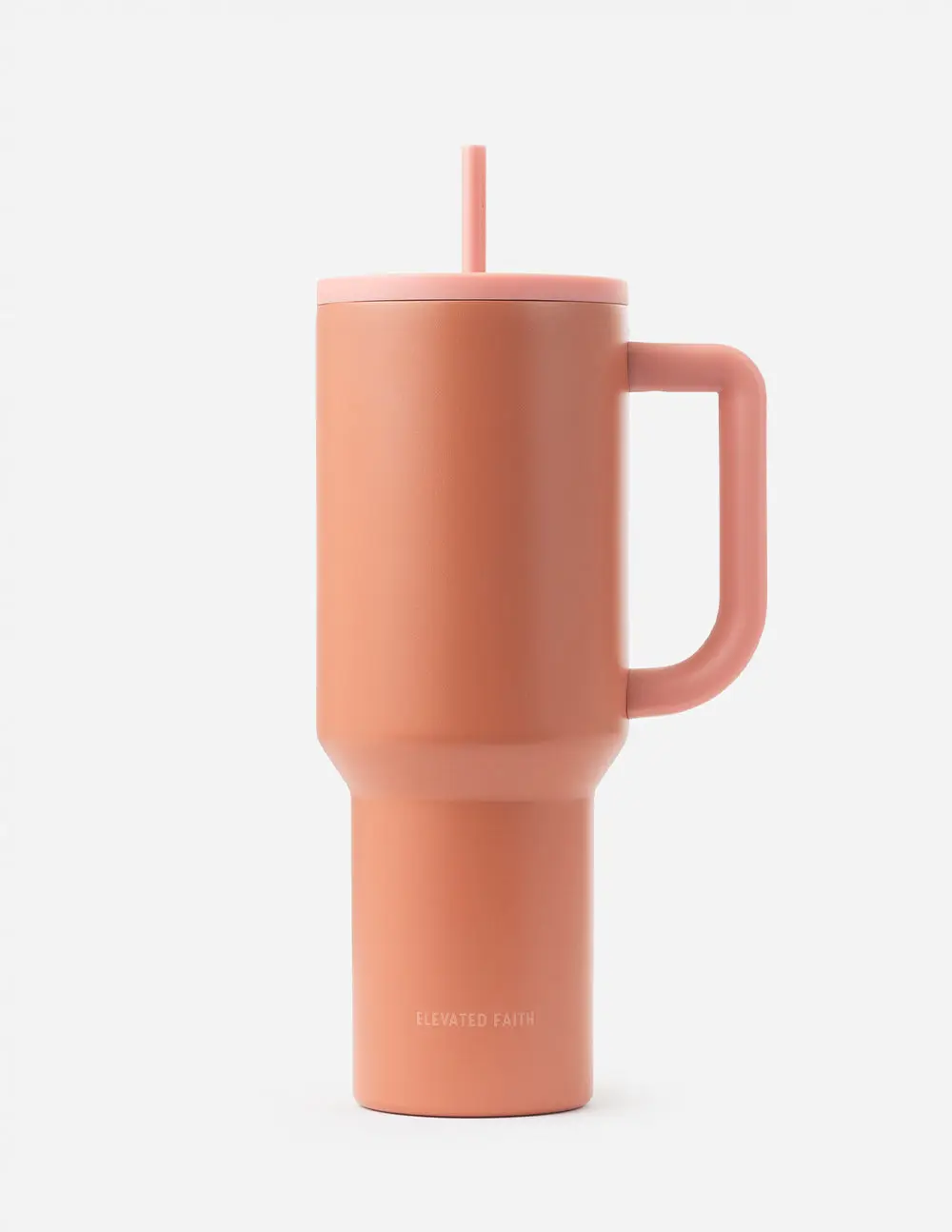 Burnt Orange 40oz Cylindrical Stainless Steel Ascend Vacuum Flask - Silicone-Equipped Leak-Proof Lid Straw Water Bottle, Easy-Grip Handle, 1000-2000ml Modern Reusable Kitchenware, Car Cupholder Compatible, Cold-Retaining, Water Bottles, 1,000-2,000 Ml