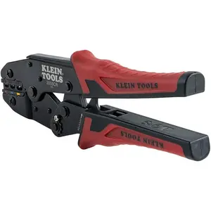 Klein Tools 3005CR Ratcheting Wire Crimper Tool for 10-22 AWG Insulated Terminals with 3 Crimping Cavities & Dual-Material Grips