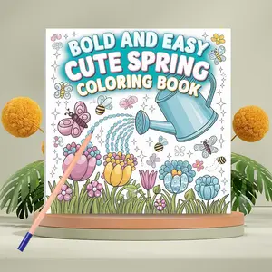 Colorful Flower Pattern Coloring Book, 1 Count 20 Pages Cute Spring Themed Coloring Book without Pen, Art Supplies Not Included, Creative Drawing Art Supplies for Adults & Teens, Water Coloring Books