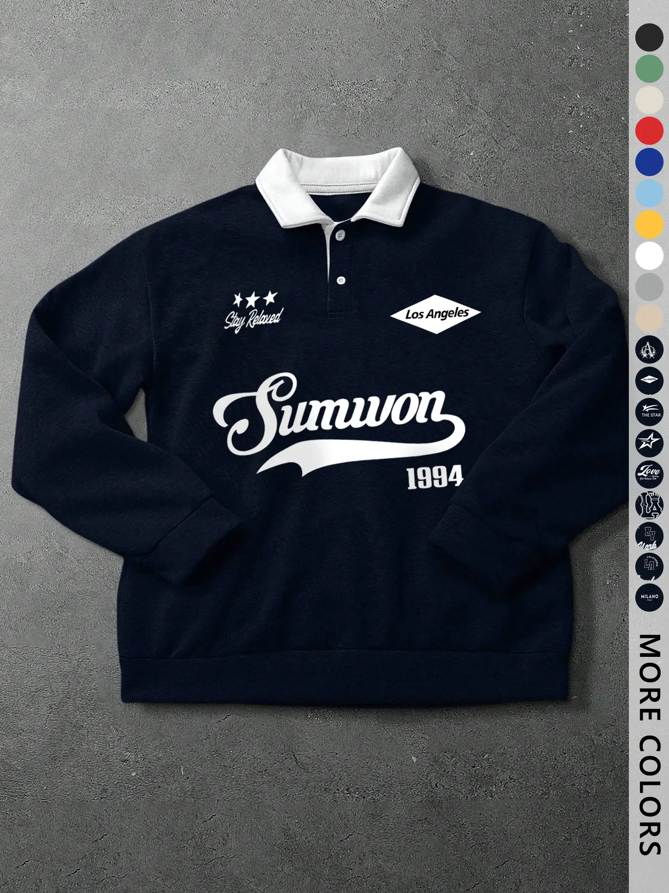 Men's Colorblock Collar Polo Shirt, Graphic Letter Print Long Sleeve Street Style Casual Fashion, Outdoor Sports Campus Youth