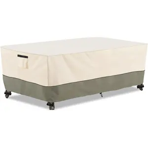 60 Inch Rectangular/Oval Patio Table Cover,Heavy Duty  Outdoor Dining Table Cover Winter, Patio Furniture Covers, Beige
