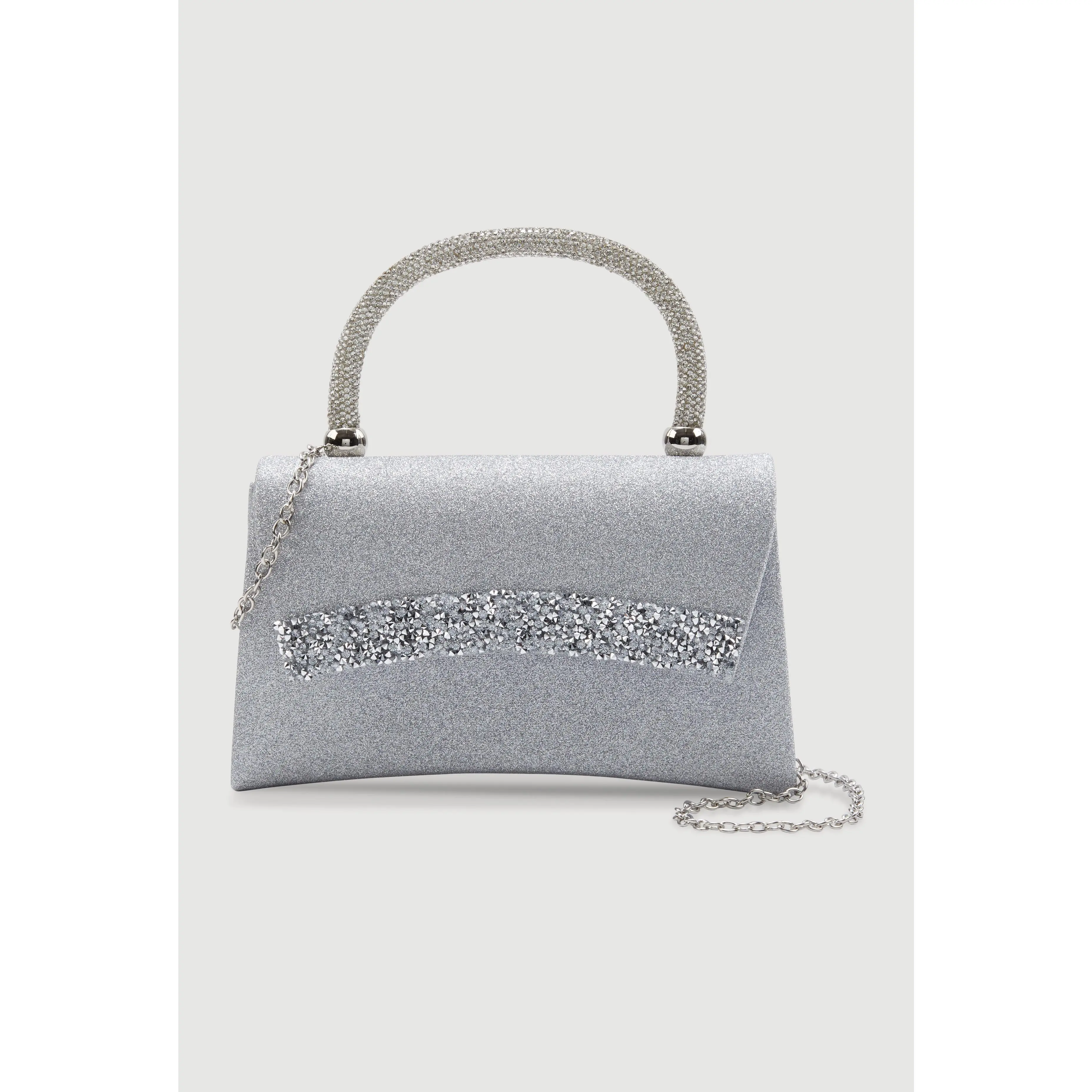 Chic Glittery Rhinestone Studded Chain Crossbody Bag