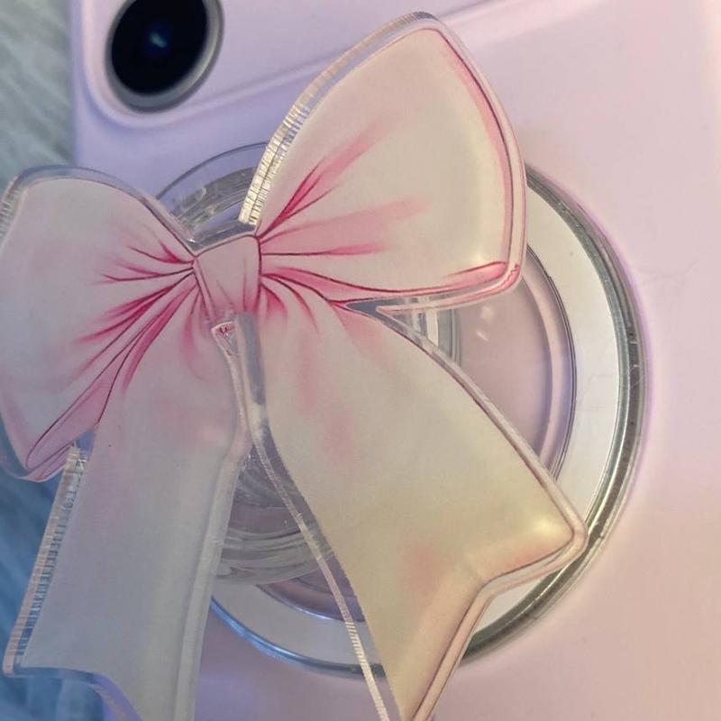 Pink Bow Magsafe Grip, Mangetic Popsocket, E Reader Grip Kindle Accessories, Girly Phone Holder
