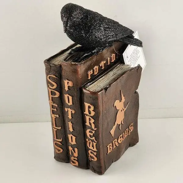 Book Figurine Martha Stewart Halloween Décor Raven Spells Potions Brews NWT
