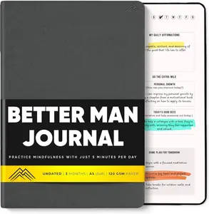 Better Man Journal - Gratitude Journal  5 Minute Journal - Reflection Manifestation Journal for Mindfulness & Self Care Journal  Goal/Guided Gratitude Journal for Men