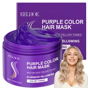 Purple Color Hair Mask for Blonde & Bleached Hair, 2-in-1 Keratin Toning Conditioner for Brass Control, Helps Reduce Yellow Tones While Softening Dry Color-Treated Strands ,Moisture Conditioning for Bleached Women and Men| 3.53 Fl Oz
