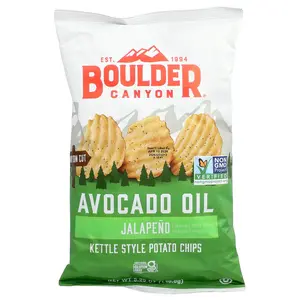 Boulder Canyon Avocado Oil Kettle Style Potato Chips, Jalapeño, 5.25 oz (148.8 g)