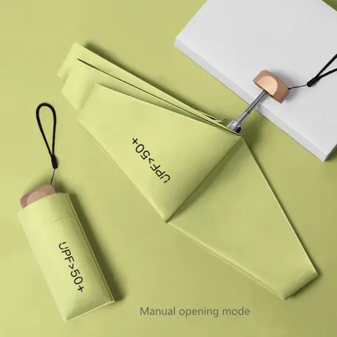 Lightweight Foldable Umbrella, 1 Count/8 Counts 6-rib Sunny & Rainy Dual Use Pocket Umbrella, Portable Mini Umbrella for Outdoor Activities
