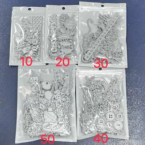 Mixed Random Stencil Set, Silver Color High-Quality Carbon Steel Dies, Paper Craft Embossing Accessories, Ideal for DIY Projects