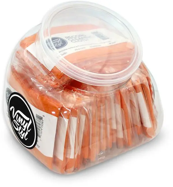 Vinyl Styl® VS-A-006 Fishbowl Countertop Display - 25-Count Orange Microfiber Cloths for Audiophiles, Gifts for Vinyl Record Owners, Loosens Dirt and Dust