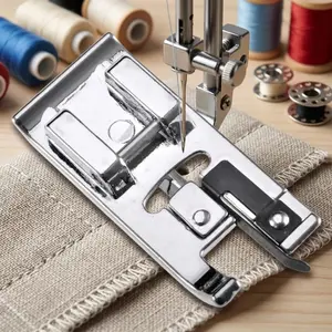 Universal Sewing Machine Presser Foot: Multi-Function Non-Slip, Overlock & Hemming Foot Attachment. Adjustable Stitch, Single/Double Pack, Professional DIY Replacement for Home Sewing.