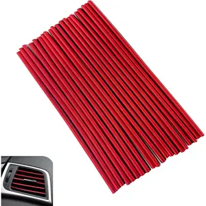 20 count  Vent Outlet Trim, Bendable Air Conditioner Vent Decoration Strip, Universal Auto Air Oulet Strips, for   (Red)