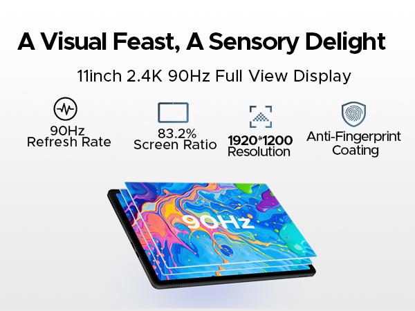 P11 Pro 11" Tablet, Android 16, 48GB RAM + 128GB, 2.4K 90Hz Display, 8800mAh Battery, Octa-Core, Dual Speakers, WiFi 5, AI