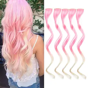 DB-One Piece Long Curly Hair Extensions for Women Ombre One-Clip Hairpiece-DB