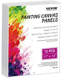 VEVOR Canvas Boards for Painting, 11 x 14 Inch White Canvases for Painting, 12 Pack Painting Canvas Panels for Sketching, Acrylic and Oil Painting, Watercolor, Paint Canvas for Kids and Professionals