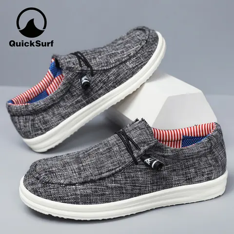 Quick Surf Men's Quick Slipon Cloth Loafers - Lightweight Men's Athletic Walking Shoes, Soft Round Toe All Seasons Footwear for Outdoor & Casual Dressing