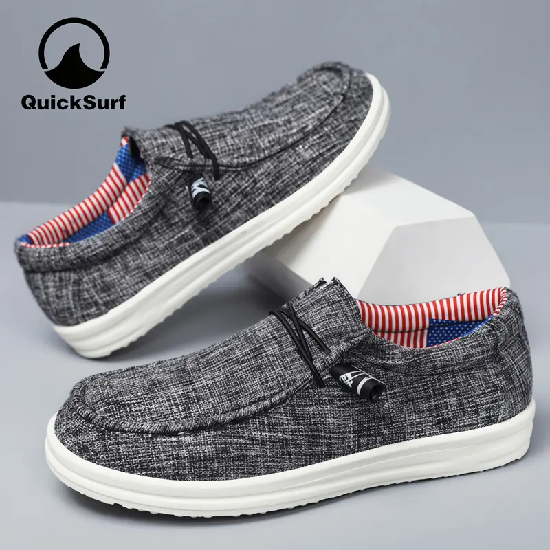 Quick Surf Men's Quick Slipon Cloth Loafers - Lightweight Men's Athletic Walking Shoes, Soft Round Toe All Seasons Footwear for Outdoor & Casual Dressing