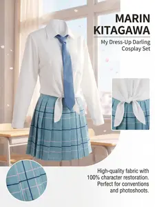 Marin Kitagawa Cosplay Full Set Costume My Dress-Up Darling High-Quality Fabric 100% Character Restoration Perfect for Conventions and Photoshoots Anime-Inspired School Uniform - Clothes, Everyday