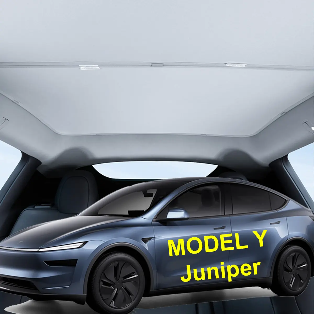 For Tesla Model 3/Y (2017-2026) Roof Sun Protection Cover - UV Resistant Polyester Canopy with Heat Insulation & Included Storage Pouch