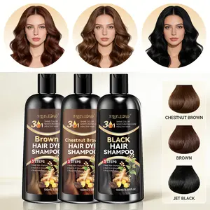 100ml 3-in-1 color shampoo delivers natural, even color in black, brown, and chestnut brown. With ginger and plant extracts, it gently nourishes hair, helps reduce dryness and breakage, keeps hair soft, and soothes the scalp.