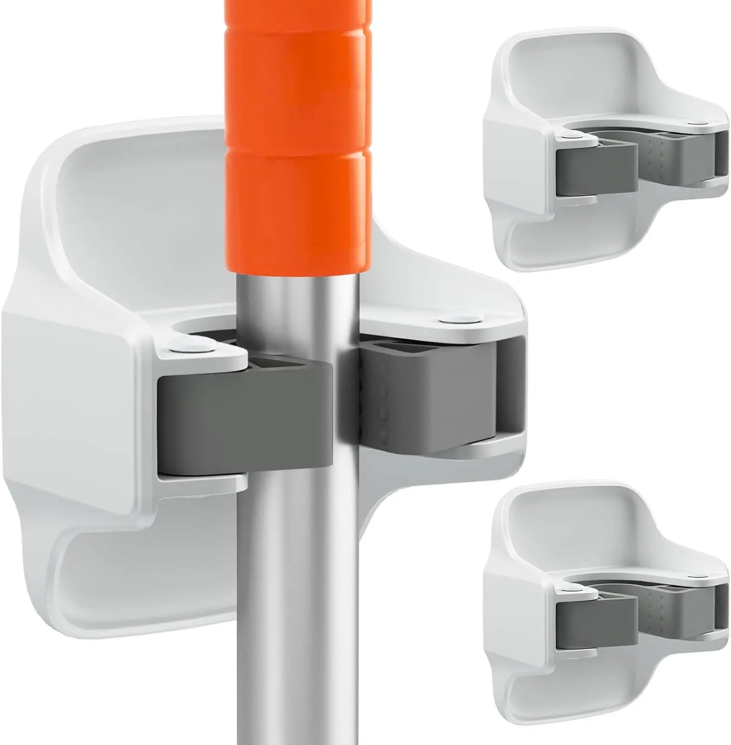 Self Adhesive Broom Holder Wall Mount 3 Pack, Non Slip Mop and Tool Gripper Organizer for Kitchen, Laundry Room, Bathroom, Garage and Garden, No Drill Storage Clips