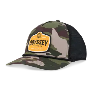 Men's Odyssey Golf Camo Trucker Hat in Black/Camo | Size: Adjustable
