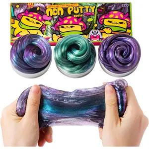3 Pack Chameleon Set Putty Slime - Non-Newtonian Fluid Putty (3x40g) with Metallic Sheen, Stress Relief, Birthday Gifts for Kids,Party Favor for Girls & Boys,Non-Sticky & Safe