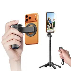 Magnetic Phone Holder 360° Rotation Pocket Selfie Stick with Bluetooth Remote Adjustable Desktop Stand