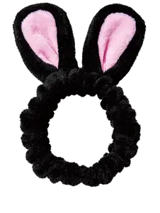 CHASIN’ RABBITS Spa Headband for Washing Face – Black Rabbit | Skincare Headbands Makeup Headband for Washing Face | Black Headband Hair Styling Accessories Face Wash Headband (8.26" X 5.5")