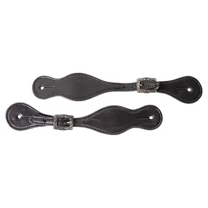 Schneiders Black Leather Spur Straps