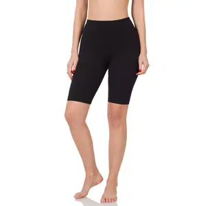 Black Ribbed Biker Shorts