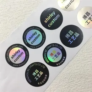 Shirley Custom 100pcs Holographic Logo Stickers for Smartphone & Laptop Aesthetic Decal Waterproof Laser Labels 2cm-7cm Round Square Rectangle
