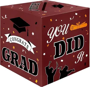 Graduation Card Box, 2026 Graduation Party Decorations, Graduation Box, Graduation Card Holder Foldable Congrats Grad Card Gift Box Class of 2025 for Graduation Party Supplies Party Favors Blue