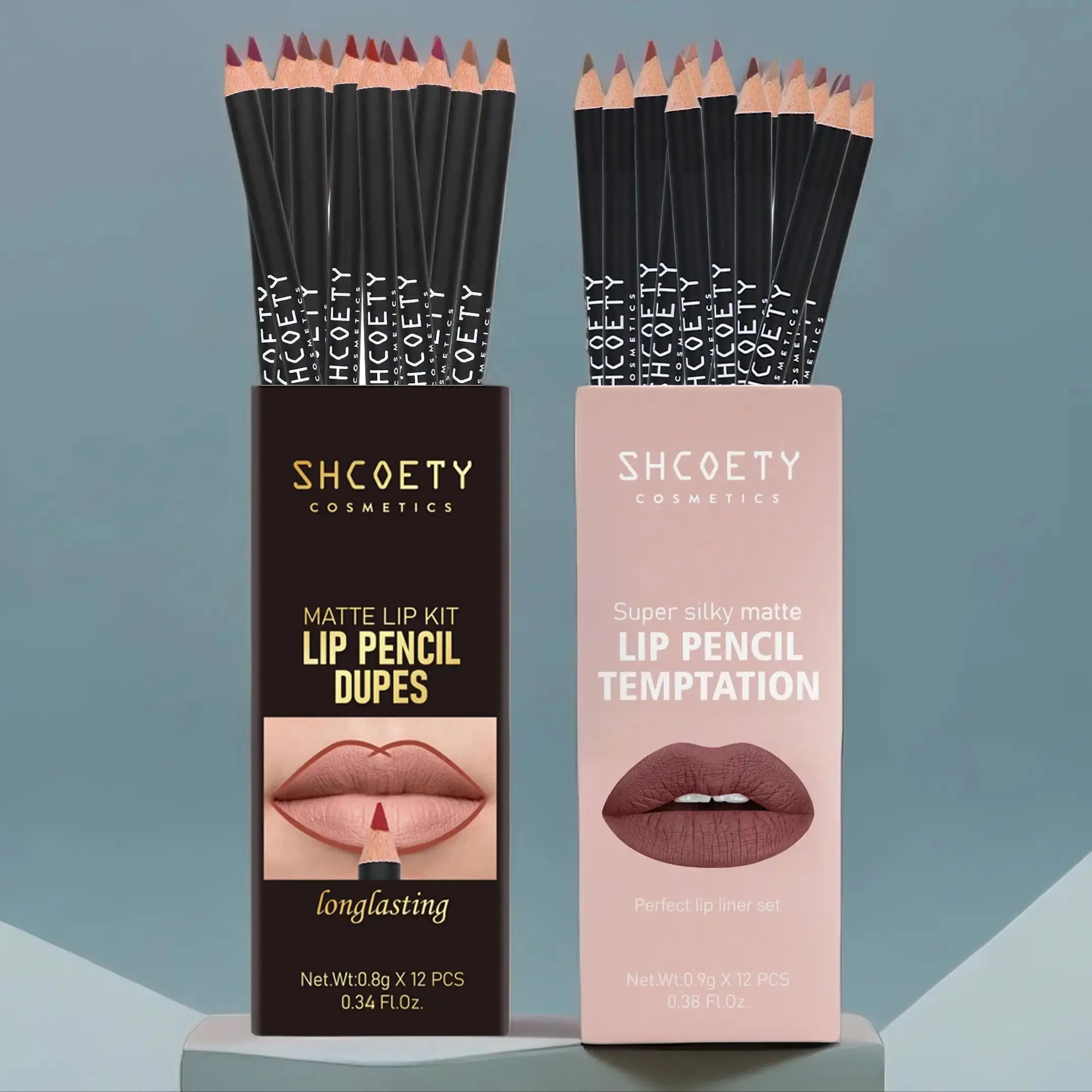 Long Lasting Lip Liner Set, 2 Boxes (total 24pcs) Waterproof Matte Lip Liner Pencils Lip Liner Stain, Moisturizing Lip Liner Pens, Lip Liner Stain, Mu