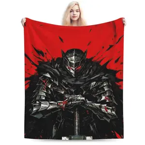 Anime Berserk Throw Blanket Soft Cozy Flannel Blankets Lightweight Sofa Blankets Decor Blanket 80x60 Father's Day Thanksgiving Valentine's Day holiday gifts for family and children