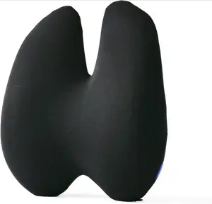 Extra Dense Lumbar Pillow - Patented Ergonomic Multi-Region Firm Back Support for Lower Back Pain Relief - Lumbar Support Cushion with Strap for Office Chair, Car, Sofa, Plane - Black