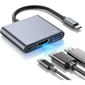 USB C to HDMI Multiport Adapter,4k USB C to HDMI,Hdmi Splitter to Usbc Multiport Digital AV Converter,With100w Pd,3.0 Port,for MacBook Pro/Air, Ipad,  and Usbc Devices-Space Grey